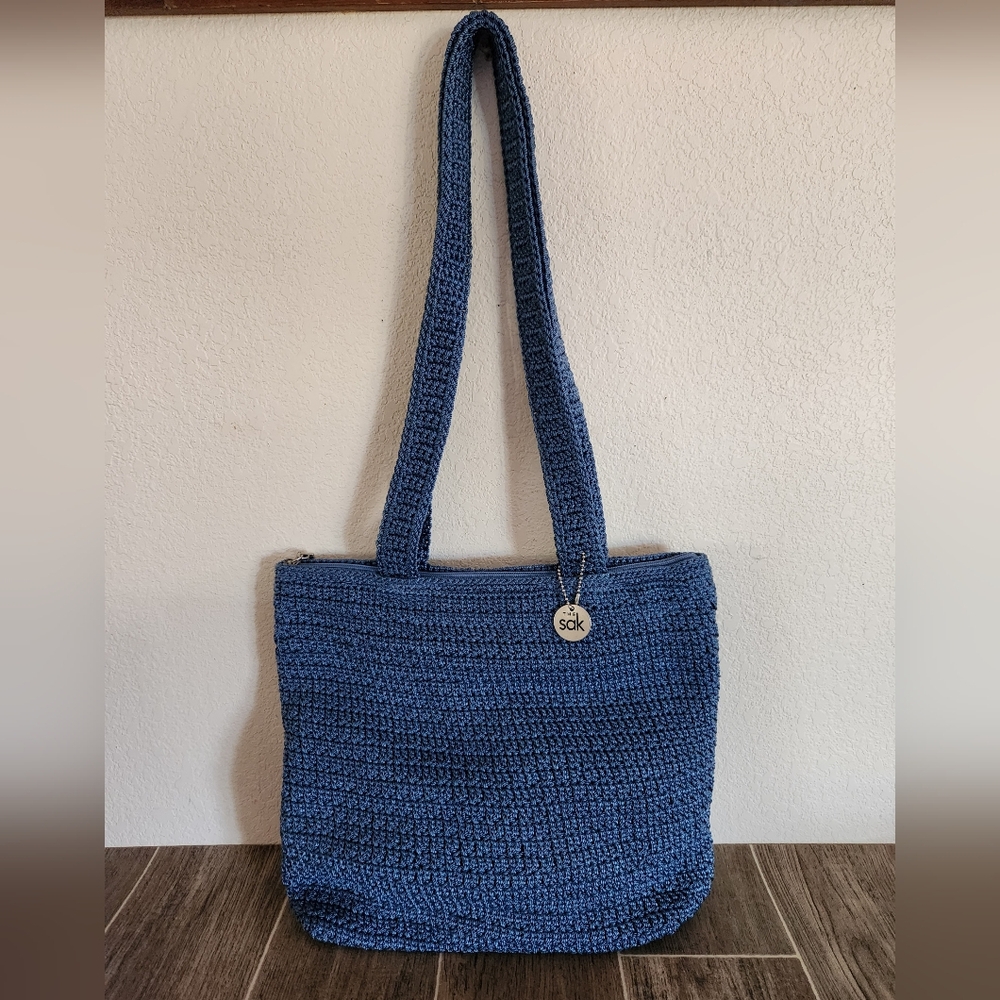 Vintage Blue The Sak Crocheted Satchel Bag